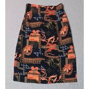 VTG 90s Dorothy Schoelen Platinum Pencil Skirt 4 Floral Art To Wear Boho Artsy
